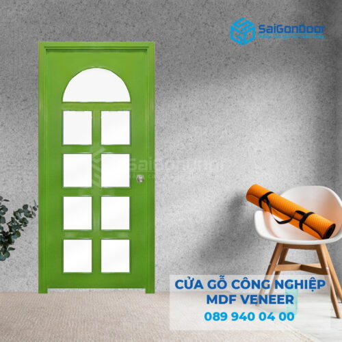 Cửa Gỗ MDF Veneer P1G9 xanh la-SGD