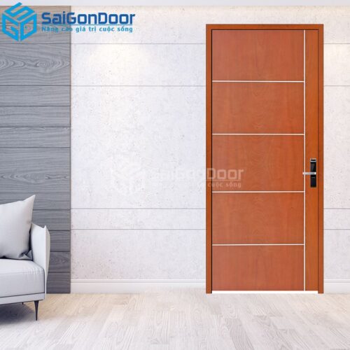Cửa Gỗ MDF Veneer P1R5 Xoan Đào 1-MDFV-SGD