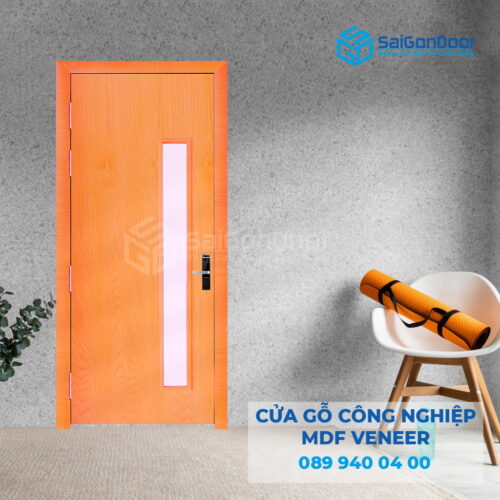 Cửa Gỗ MDF veneer P1GL Xoan Đào-SGD
