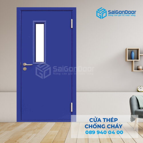 Cửa Thép Chống Cháy P1G1 xanh duong-SGD